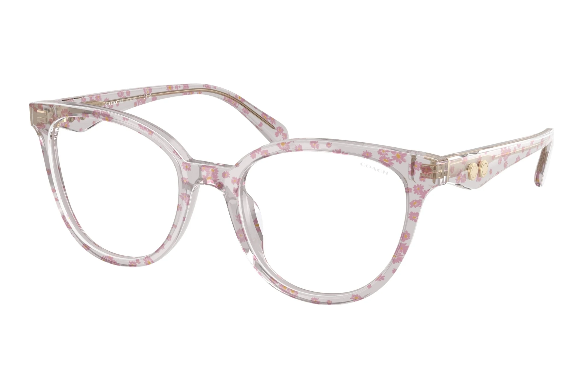 Coach HC6259U 5953SB Transparent Pink Floral Print Coach HC6259U 5953SB Transparent Pink Floral Print