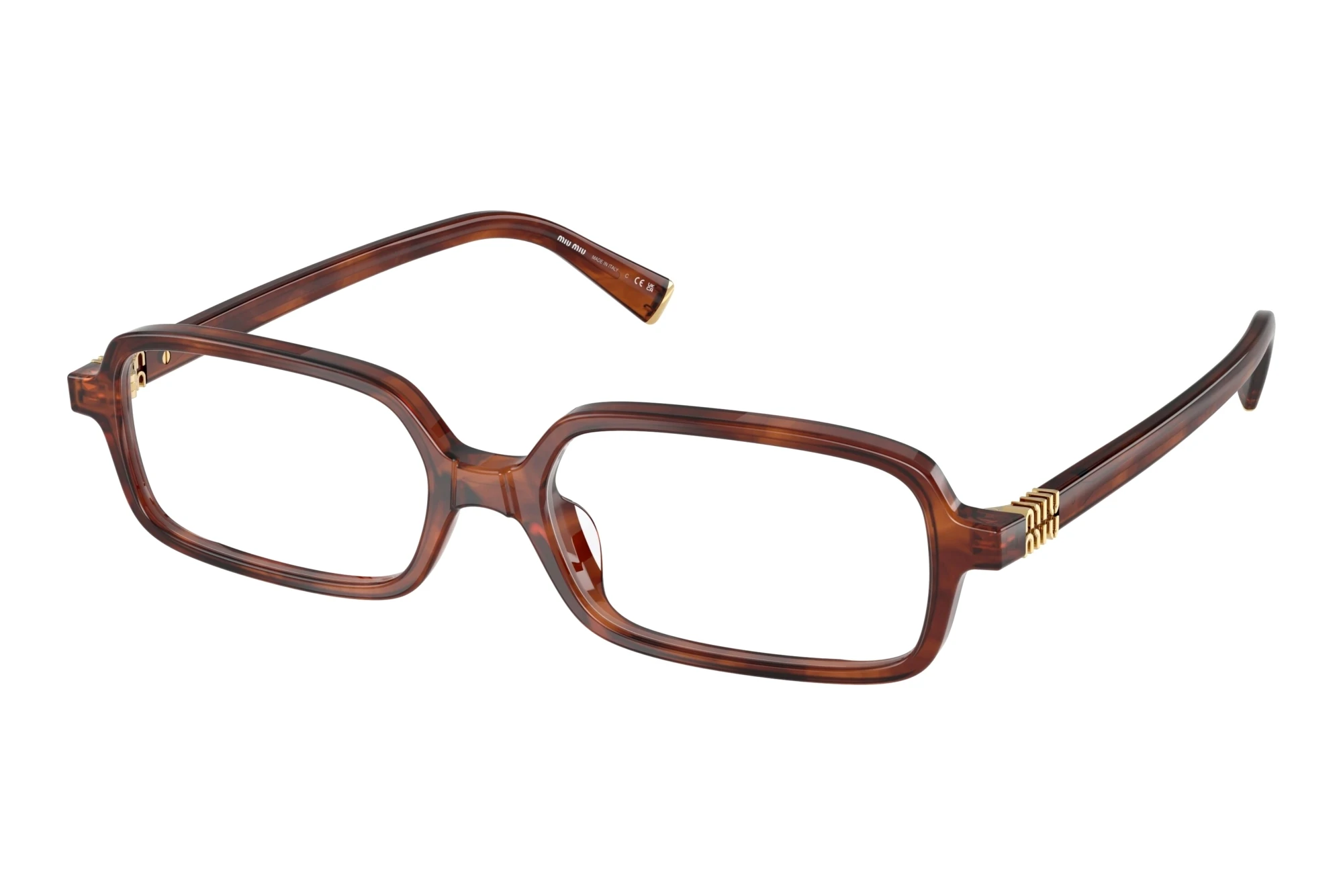 Miu Miu MU 01YV 26E1O1 Striped Tobacco Miu Miu MU 01YV 26E1O1 Striped Tobacco