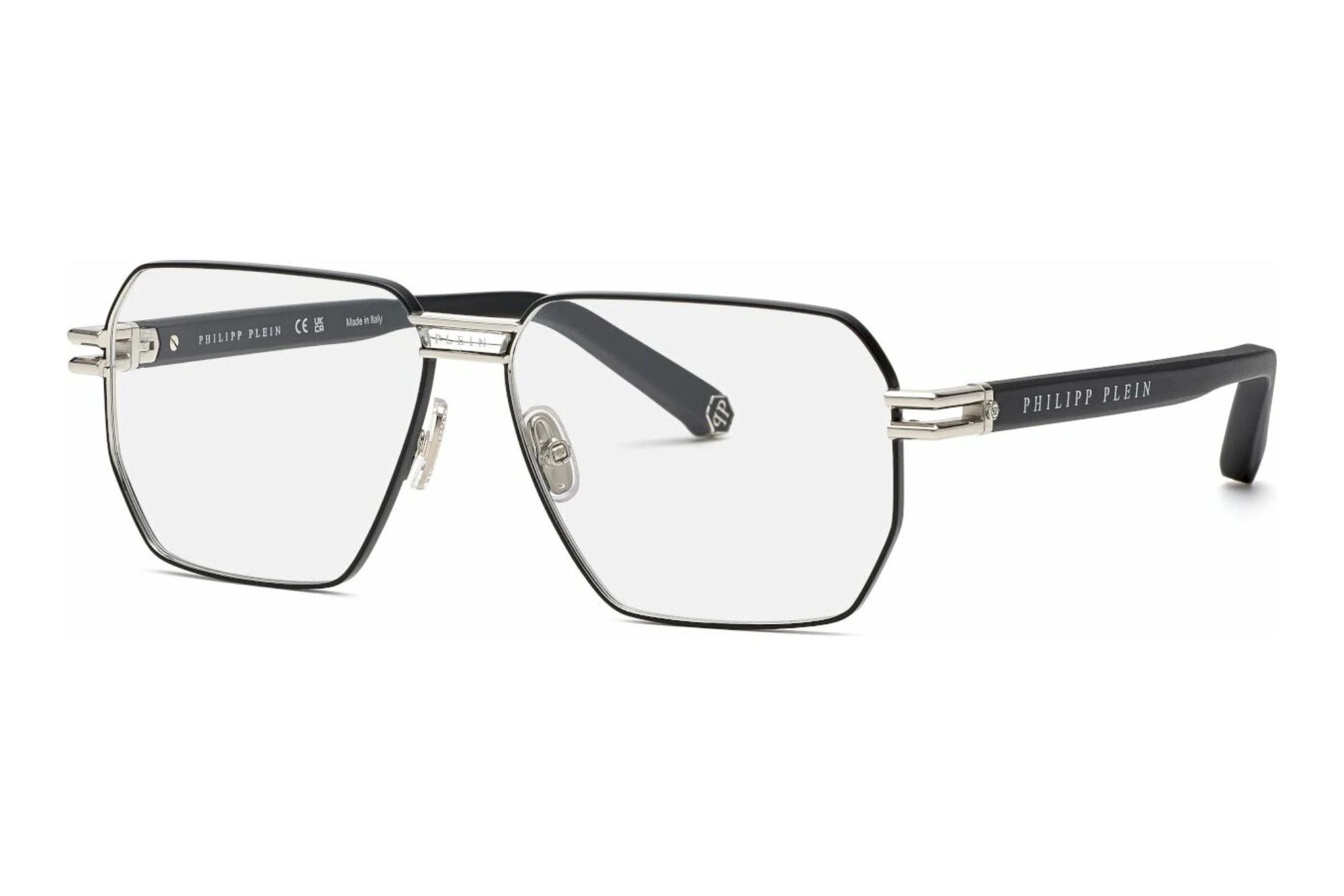Philipp Plein VPP114M 0K07 SHINY PALLADIUM W/SEMI MATT BLACK PARTS Philipp Plein VPP114M 0K07 SHINY PALLADIUM W/SEMI MATT BLACK PARTS