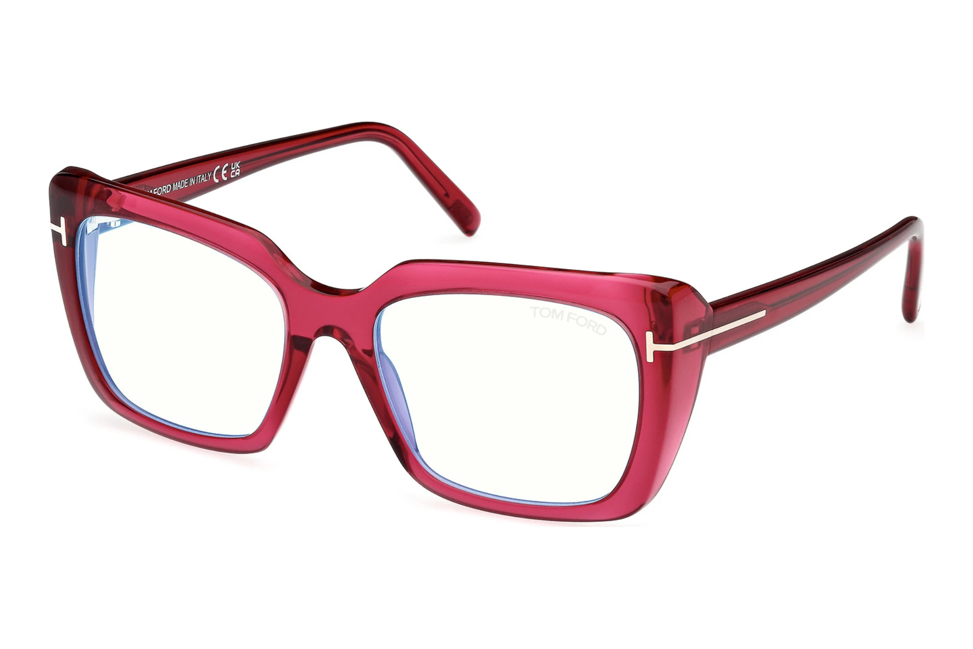 Tom Ford FT5992-B 075 Glänzend Dunkel Fuxia Tom Ford FT5992-B 075 Glänzend Dunkel Fuxia