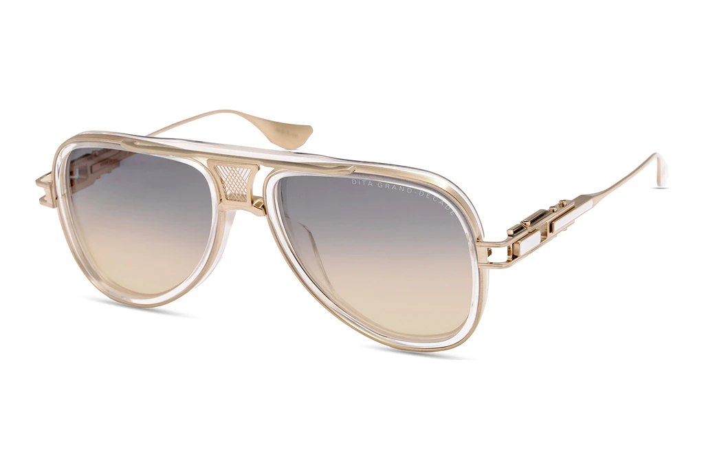 DITA DTS-460 03A GREY TO APRICOT GRADIENTCRYSTAL CLEAR - BRUSHED WHITE GOLD DITA DTS-460 03A GREY TO APRICOT GRADIENTCRYSTAL CLEAR - BRUSHED WHITE GOLD