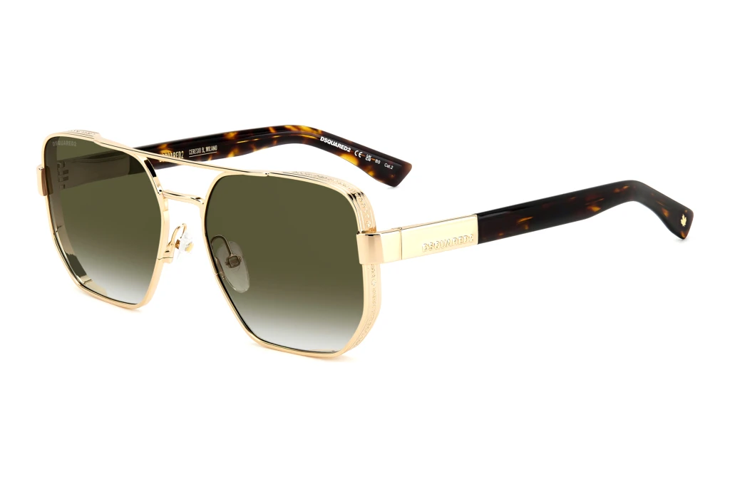 Dsquared2 D2 0083/S 06J/9K GREEN SHADEDGOLD Dsquared2 D2 0083/S 06J/9K GREEN SHADEDGOLD