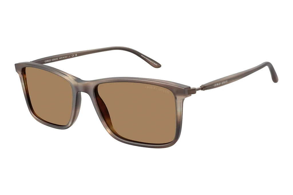 Giorgio Armani AR8218 6167M4 Photo BrownMatte Striped Brown Giorgio Armani AR8218 6167M4 Photo BrownMatte Striped Brown