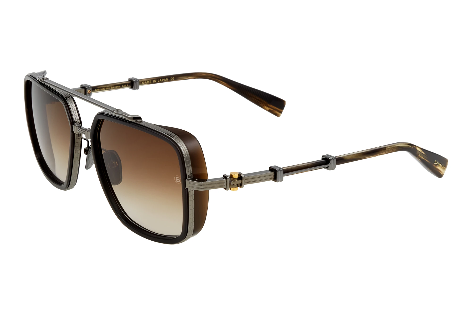 Balmain Paris BPS-108 C Dark Brown to Light Brown - ARBlack Rhodium - Dark Crystal Brown - Dark Brown Swirl Balmain Paris BPS-108 C Dark Brown to Light Brown - ARBlack Rhodium - Dark Crystal Brown - Dark Brown Swirl