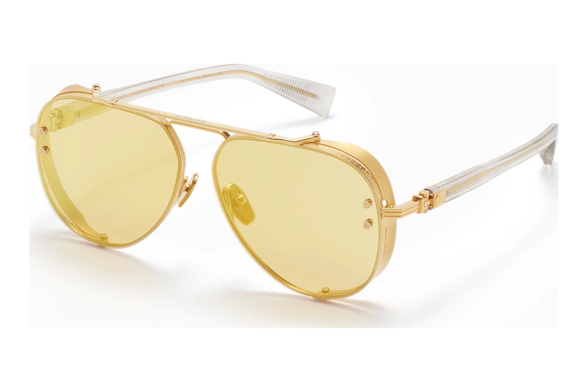 Balmain Paris BPS-125 D Amber w Bronze Mirror - ARYellow Gold - Crystal Grey w Balmain Paris BPS-125 D Amber w Bronze Mirror - ARYellow Gold - Crystal Grey w