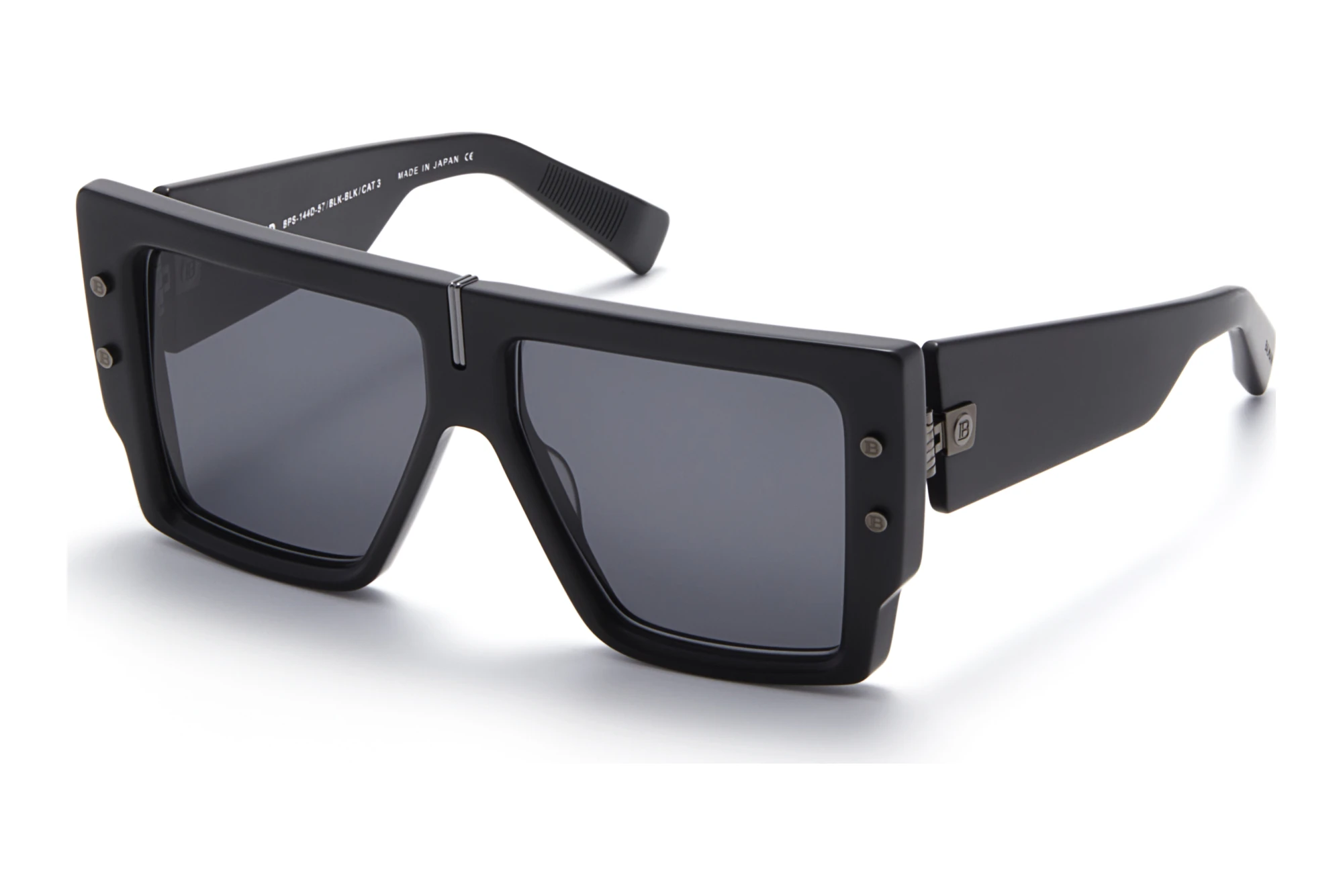 Balmain Paris BPS-144 D Dark Grey - ARMatte Black - Black Rhodium w Balmain Paris BPS-144 D Dark Grey - ARMatte Black - Black Rhodium w