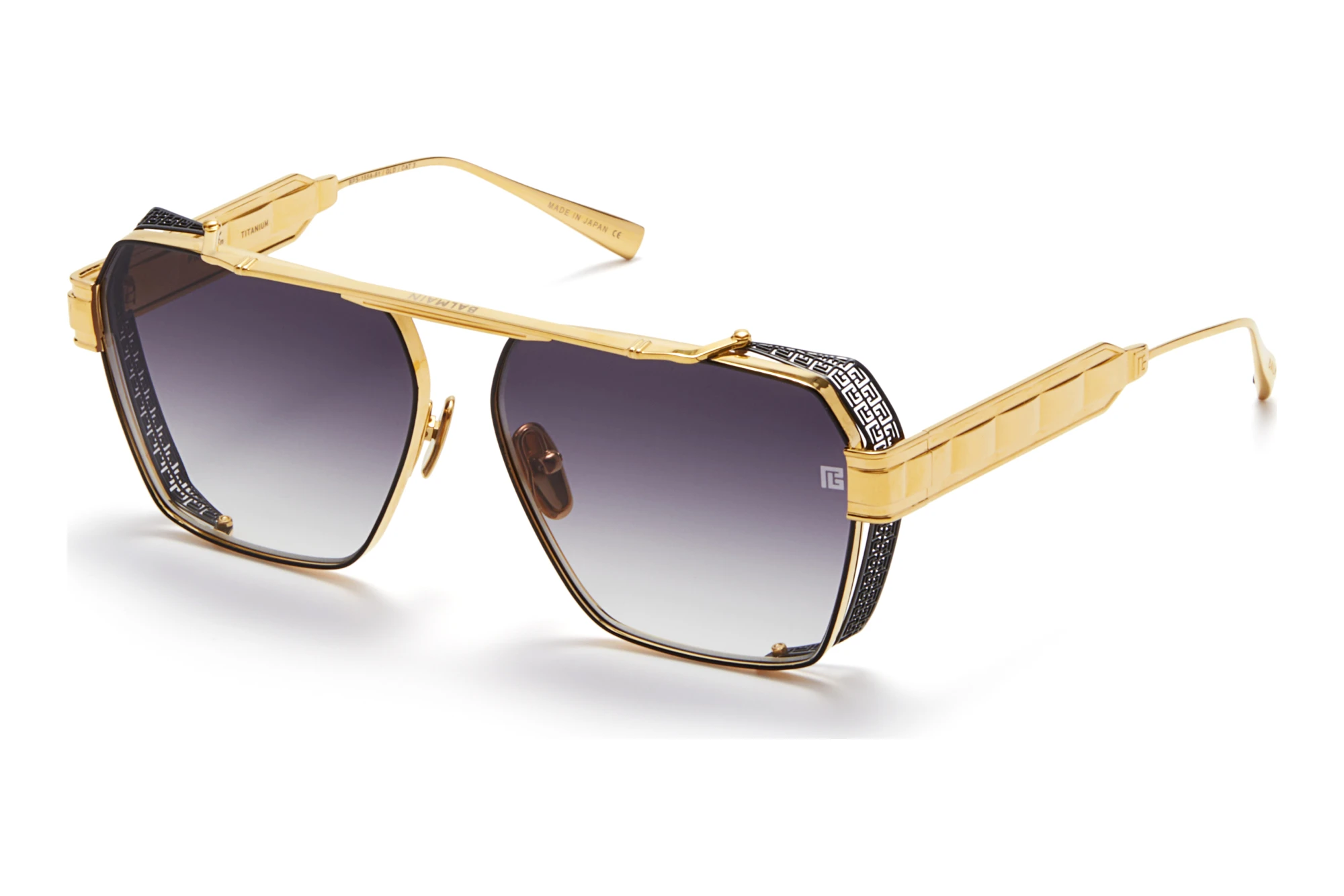 Balmain Paris BPS-155 A Dark Grey to Light Grey - ARYellow Gold - Black Enamel - w Balmain Paris BPS-155 A Dark Grey to Light Grey - ARYellow Gold - Black Enamel - w
