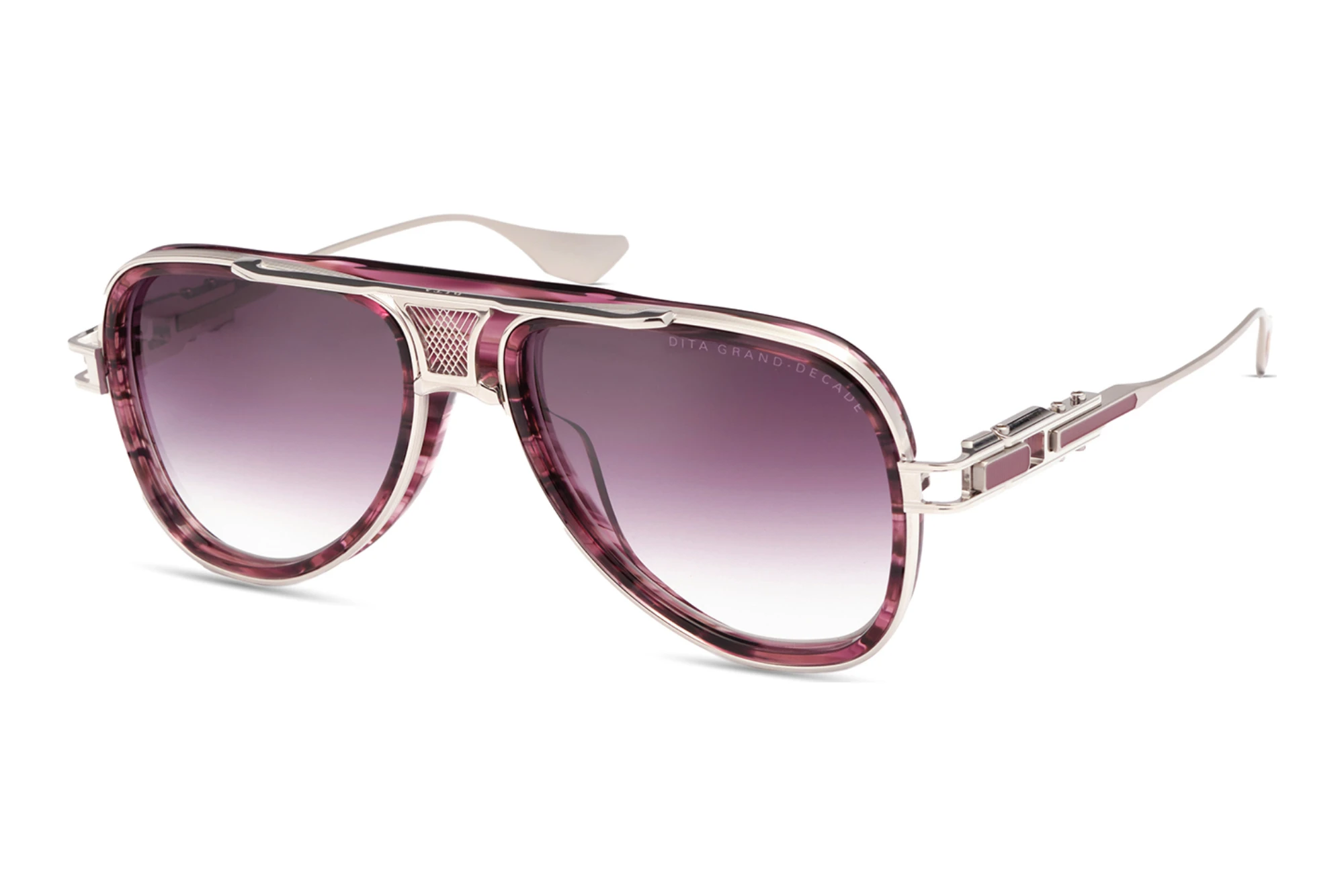 DITA DTS-460 04A PURPLE TO CLEAR GRADIENTDEEP PURPLE SWIRL - SILVER - MATTE SILVER DITA DTS-460 04A PURPLE TO CLEAR GRADIENTDEEP PURPLE SWIRL - SILVER - MATTE SILVER