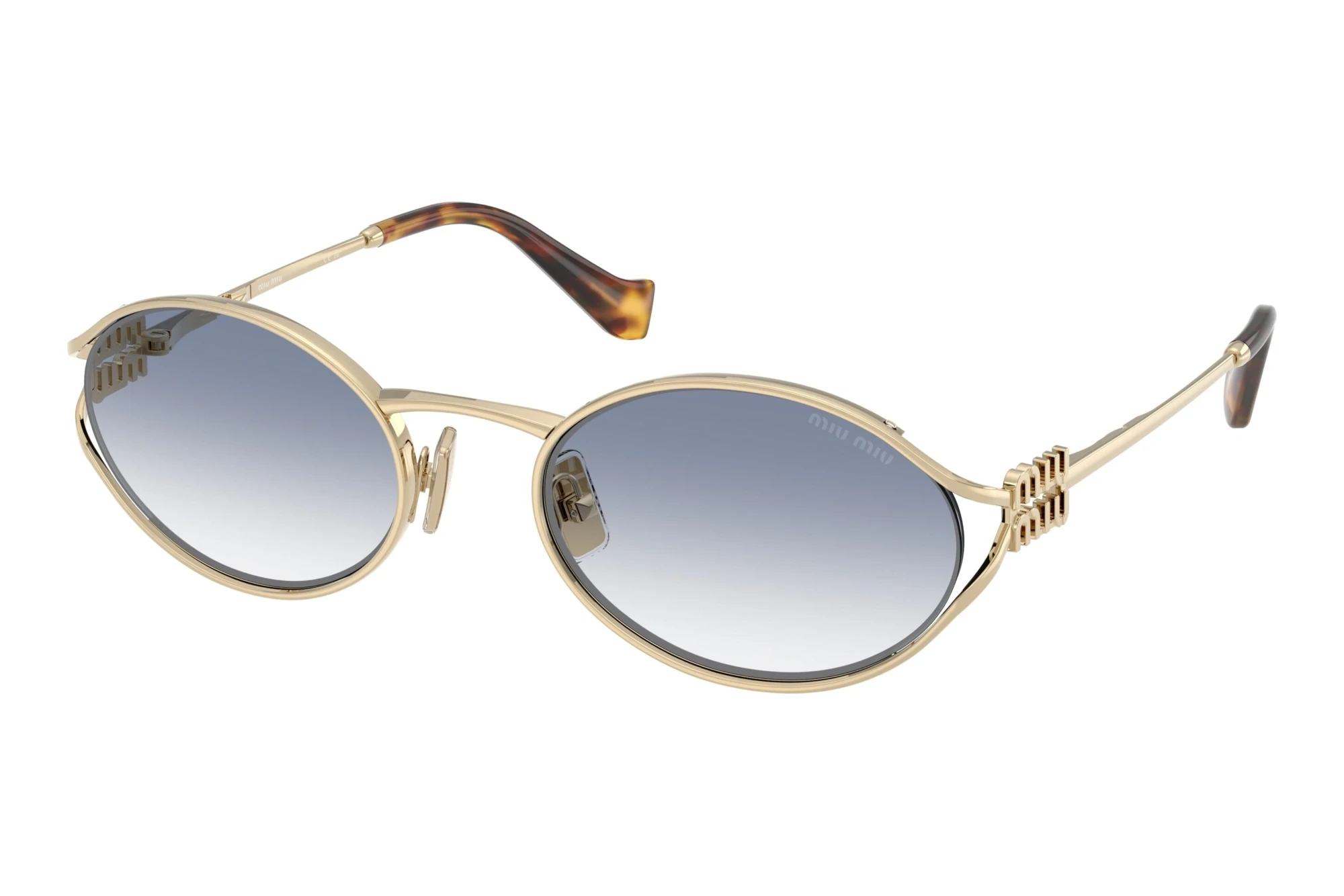Miu Miu MU 52YS ZVN80O Clear Gradient Light BluePale Gold Miu Miu MU 52YS ZVN80O Clear Gradient Light BluePale Gold