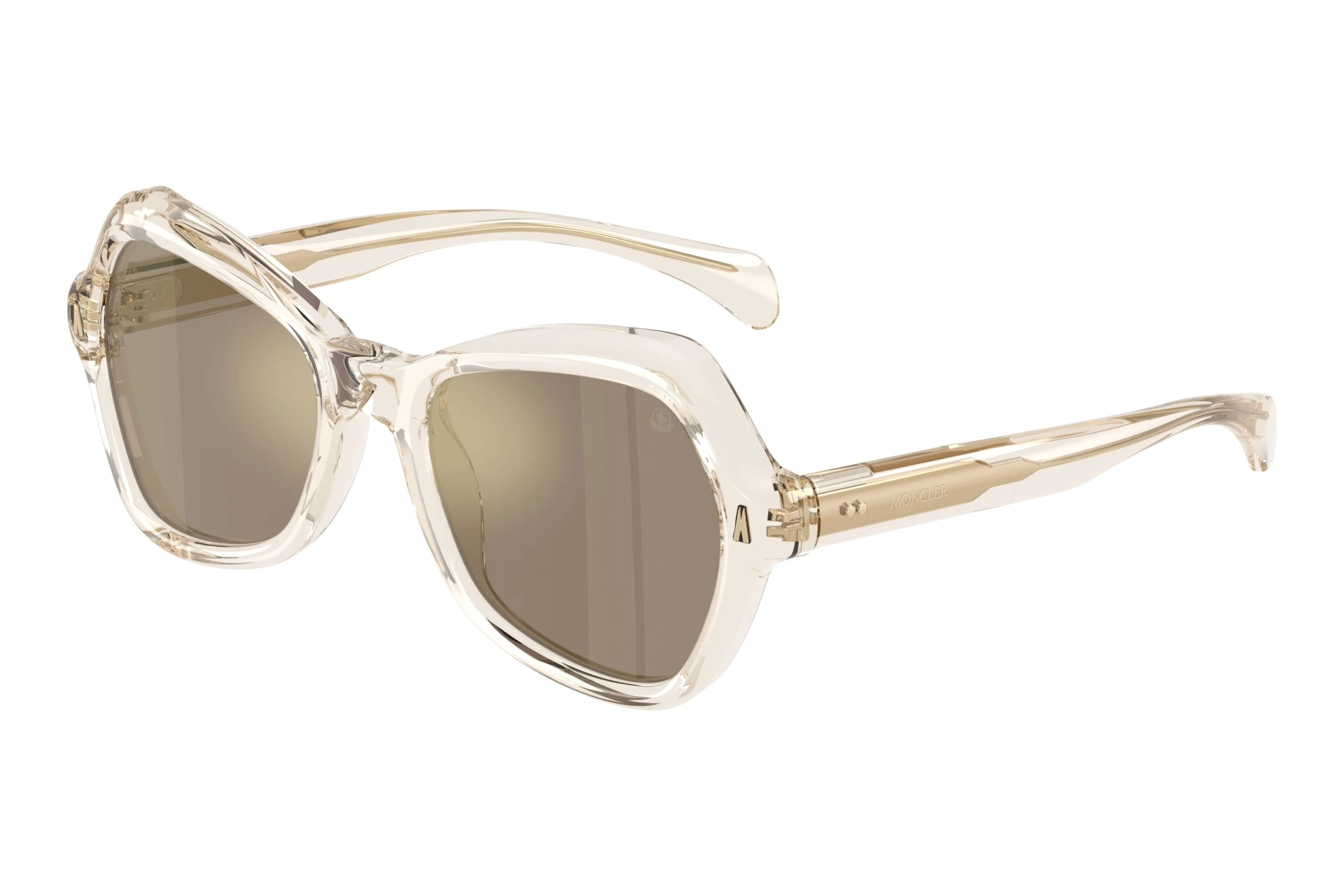 Moncler ME6036U 30035A Light Brown Mirror GoldShiny Trasparent Off White Moncler ME6036U 30035A Light Brown Mirror GoldShiny Trasparent Off White
