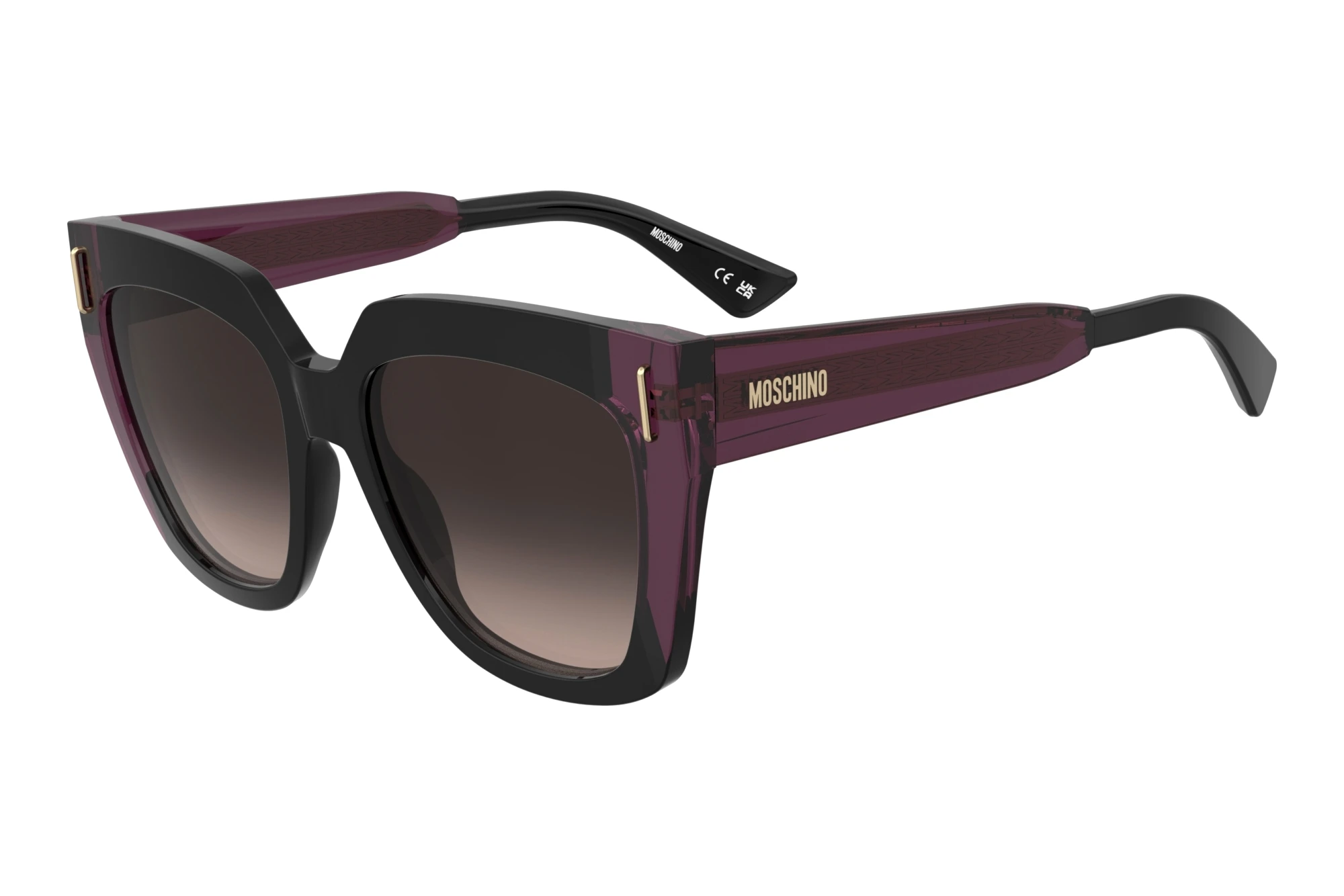 Moschino MOS207/S GUU/HA BROWN SHADEDBLACK BURGUNDY Moschino MOS207/S GUU/HA BROWN SHADEDBLACK BURGUNDY