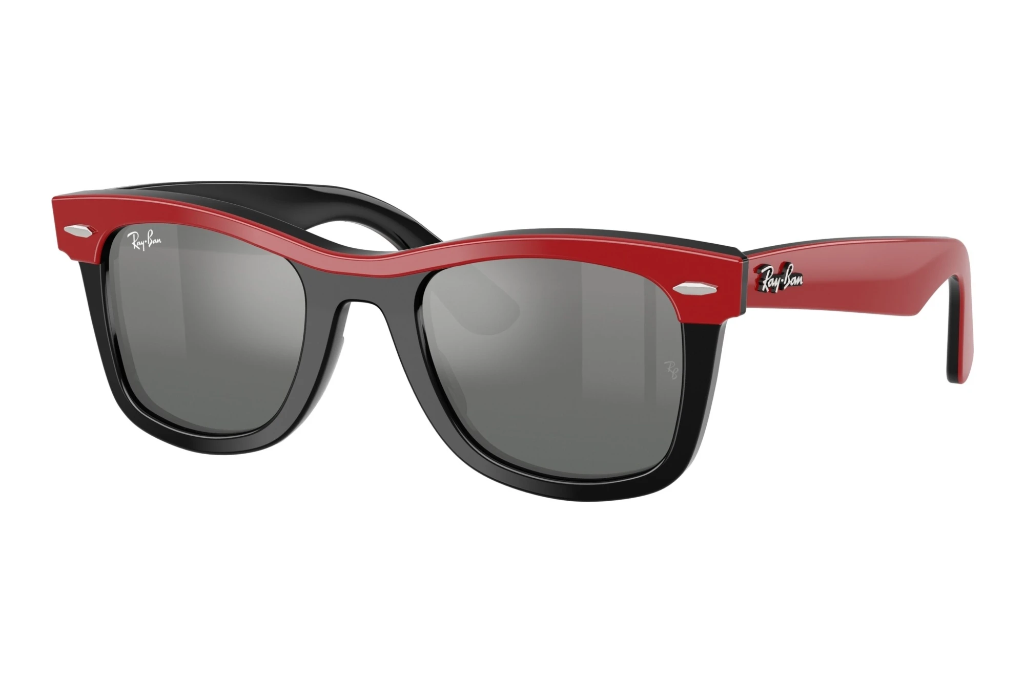 Ray-Ban Kids RJ9140S 721588 Grey Mirror Silver GradientRed & Black Ray-Ban Kids RJ9140S 721588 Grey Mirror Silver GradientRed & Black