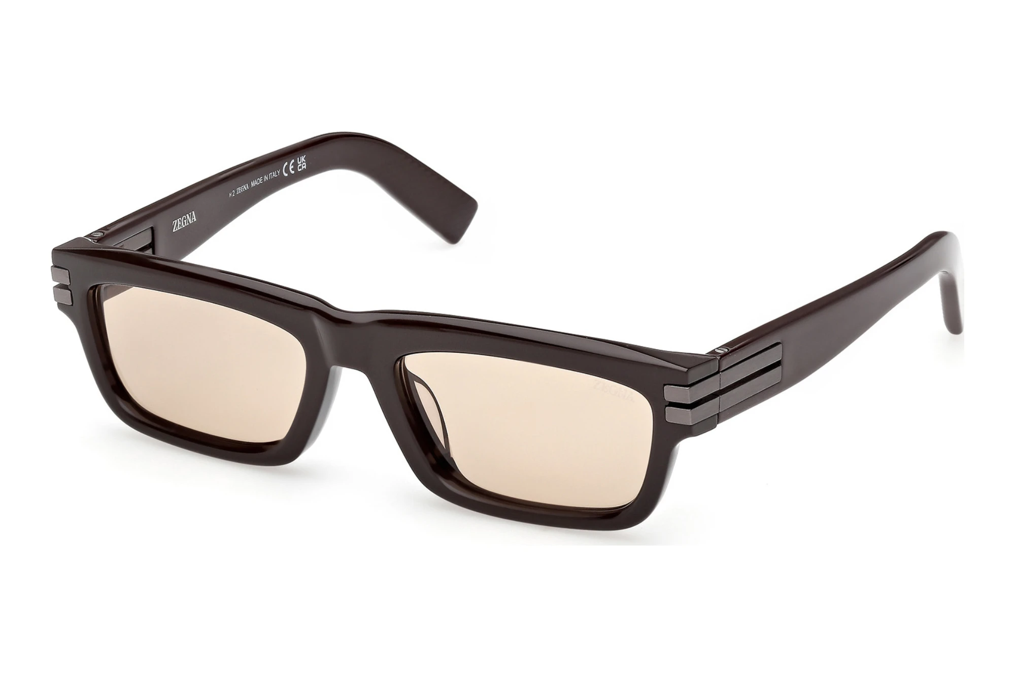 Zegna EZ0282 48E braunGlänzend Dunkelbraun Zegna EZ0282 48E braunGlänzend Dunkelbraun