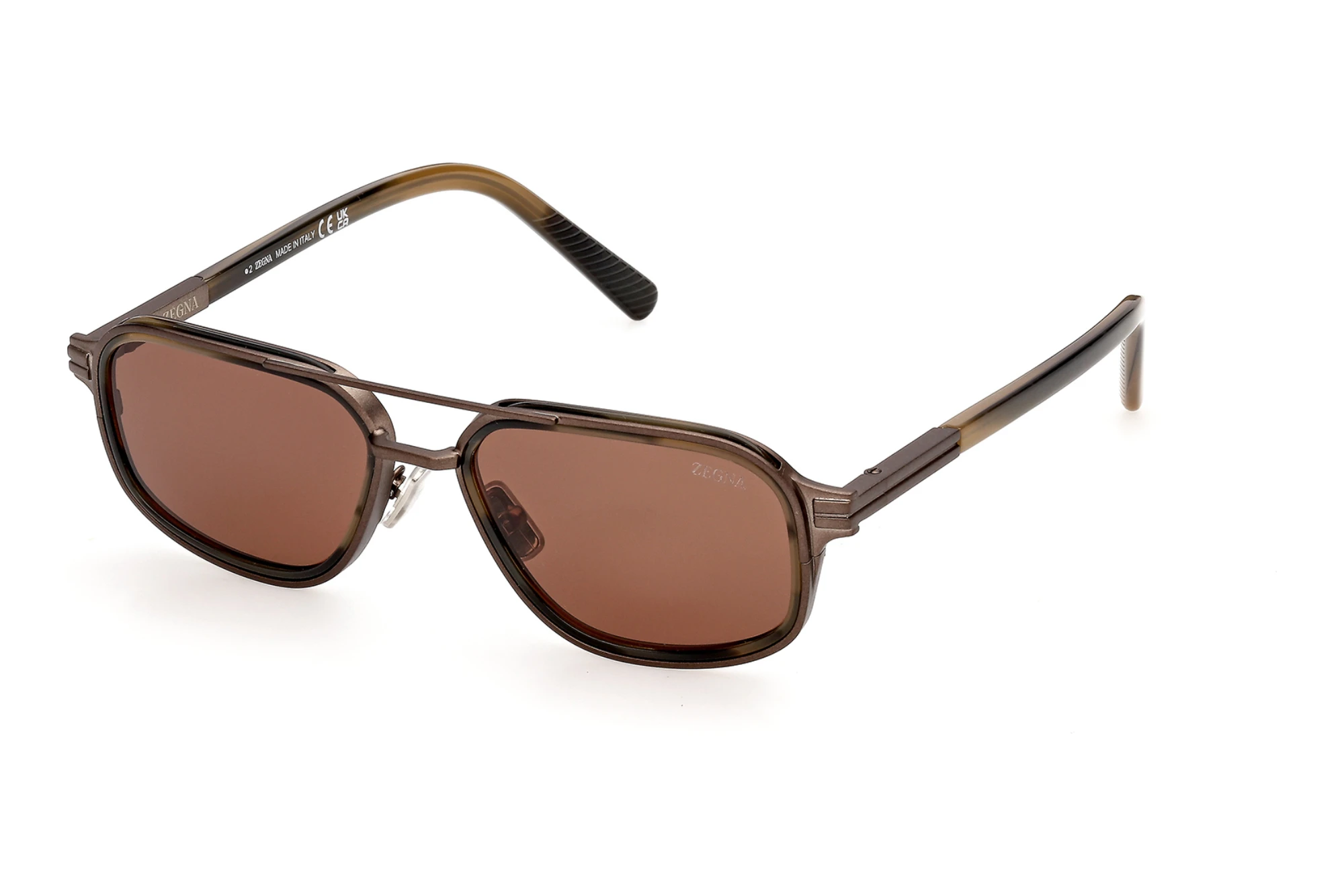 Zegna EZ0320 51E braunHellbraun /Gestreift Zegna EZ0320 51E braunHellbraun /Gestreift