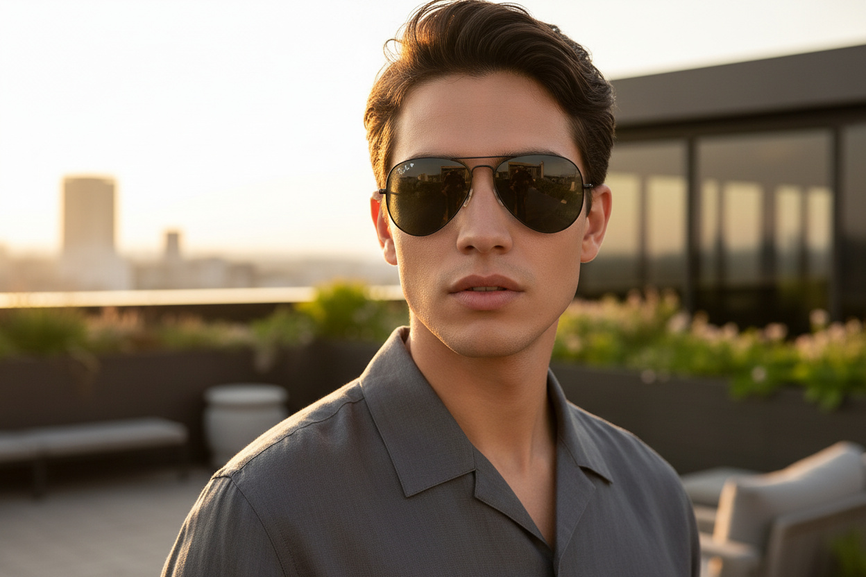 Front view Ray-Ban AVIATOR LARGE METAL (RB3025 - 002/48)