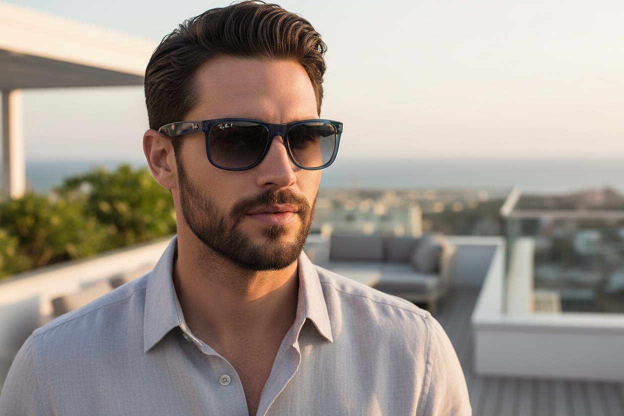 Front view Ray-Ban JUSTIN (RB4165 - 6596T3)