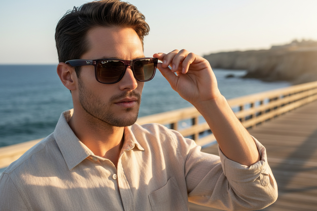Front view Ray-Ban JUSTIN (RB4165 - 6597T5)