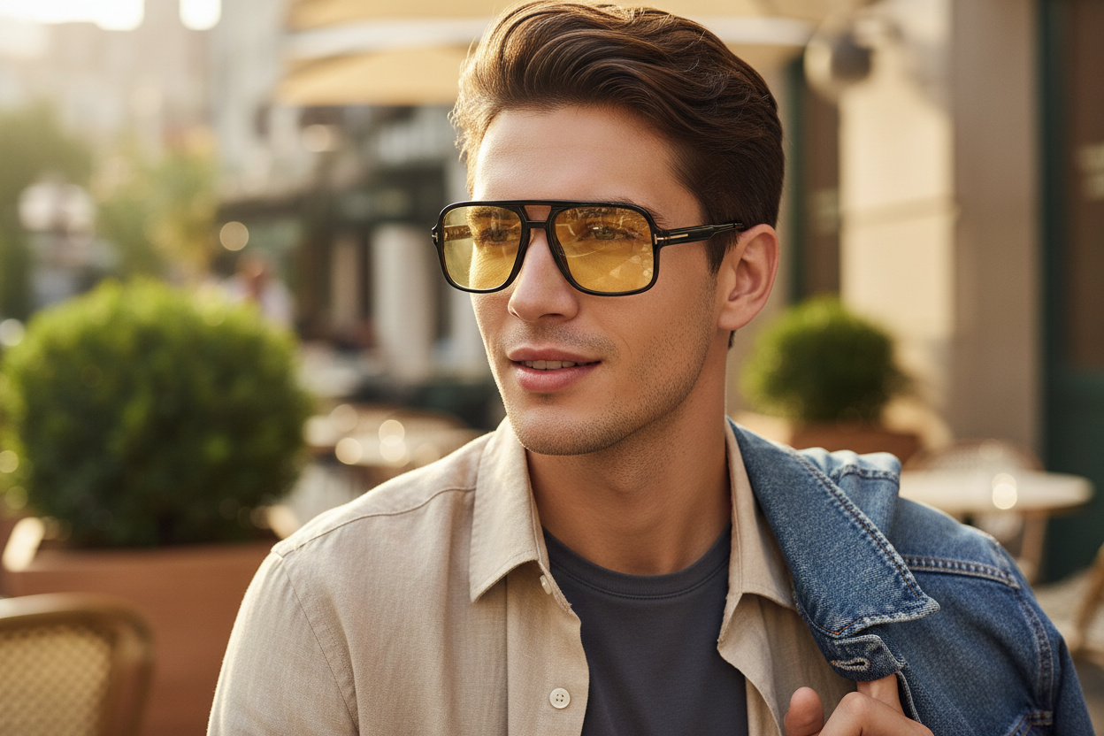 Front view Tom Ford FALCONER-02 (FT0884 - 01E)