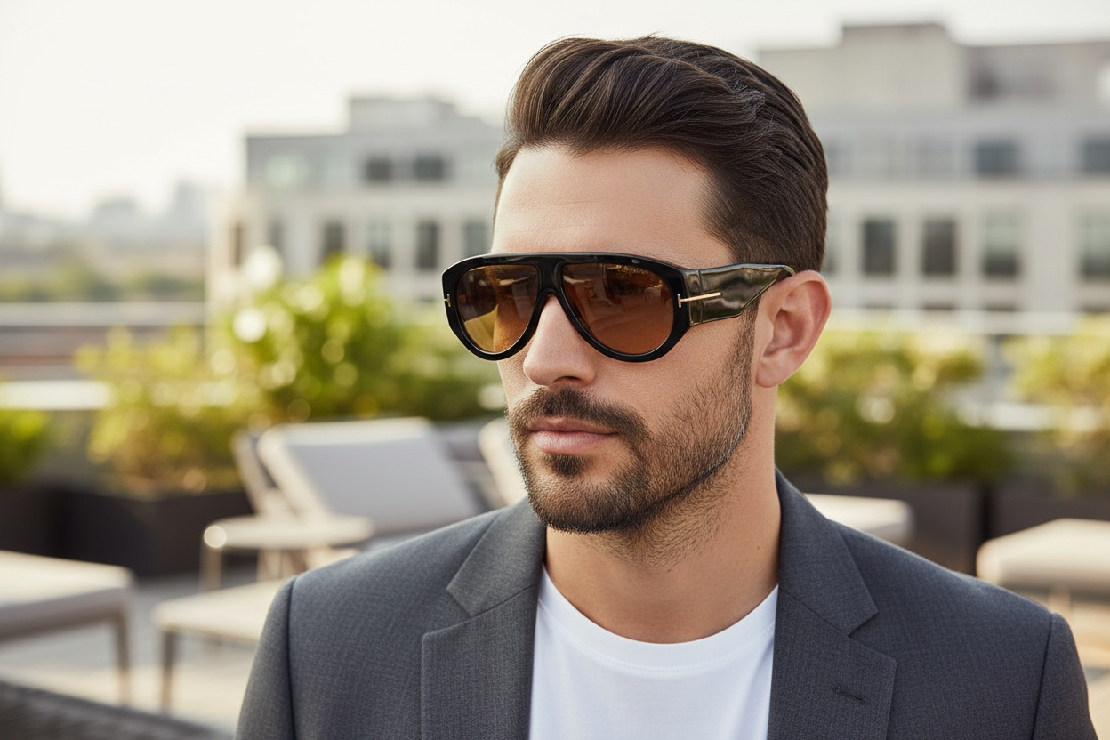 Front view Tom Ford BRONSON (FT1044 - 01E)
