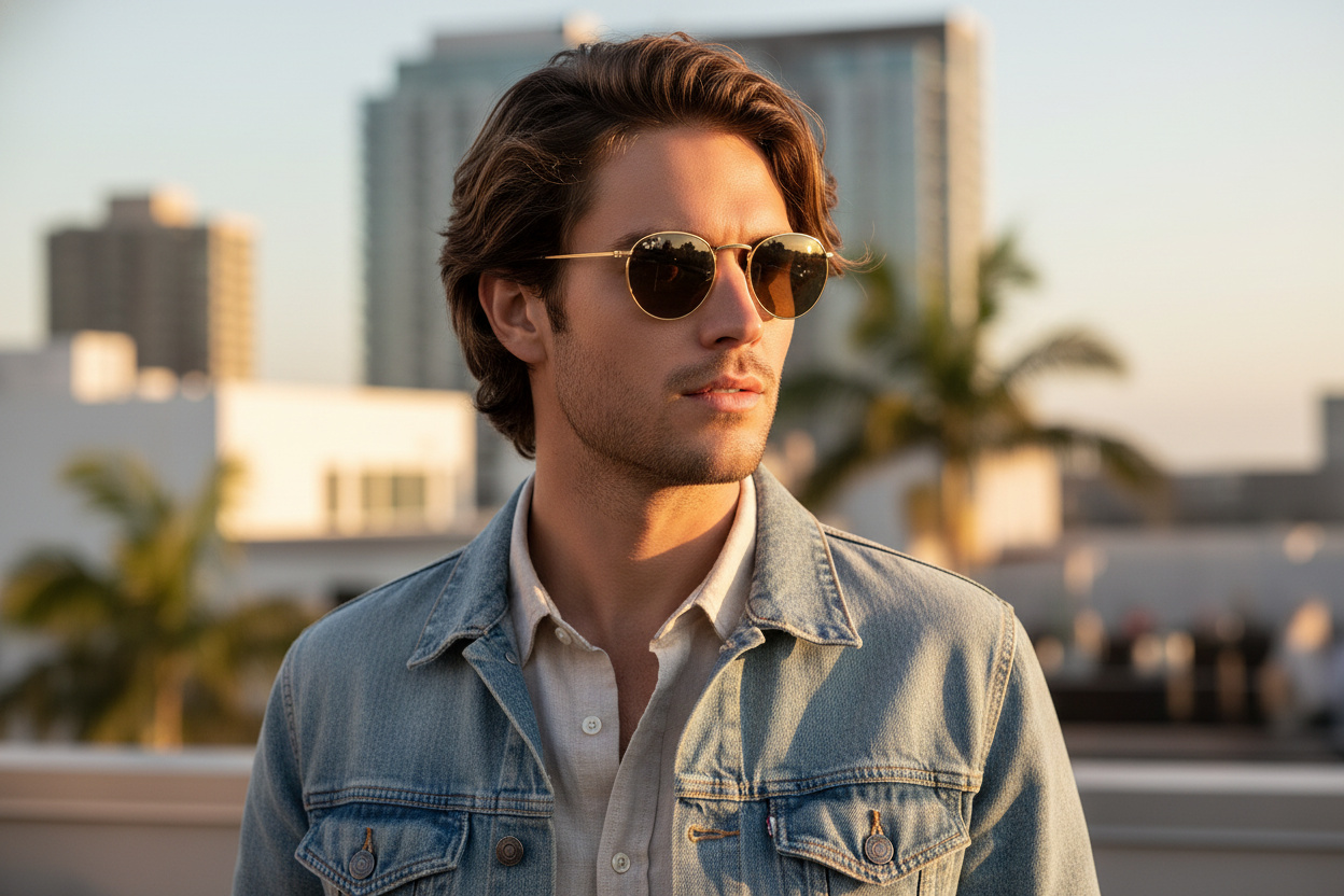 Front view Ray-Ban ROUND METAL (RB3447 - 001/G5)
