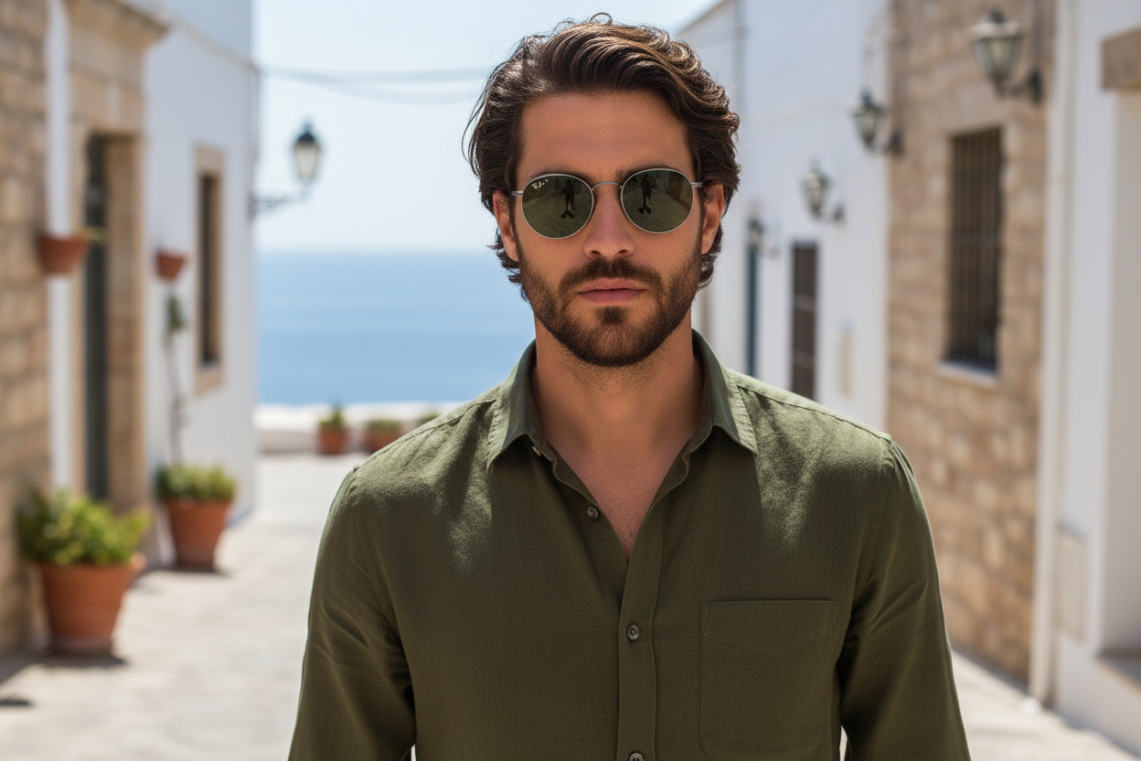 Front view Ray-Ban ROUND METAL (RB3447 - 004/G4)