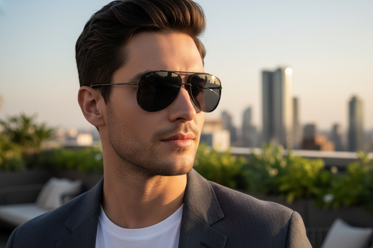 Front view Tom Ford LEON (FT1071 - 01A)