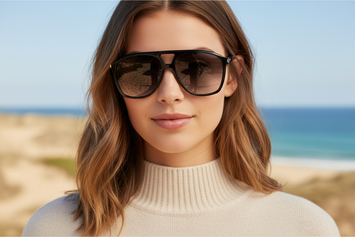 Front view Saint Laurent SL 596 DUNE (006)