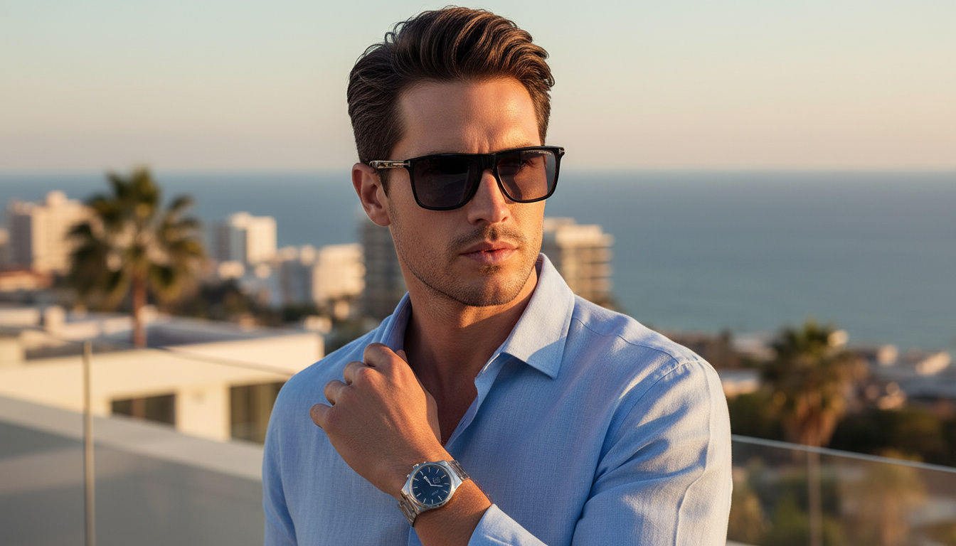 Front view Tom Ford FLETCHER (FT0832 - 01D)