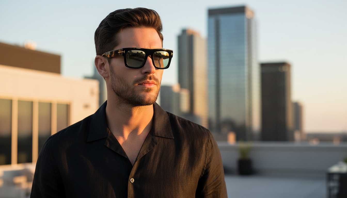 Front view Tom Ford FAUSTO (FT0711 - 01N)