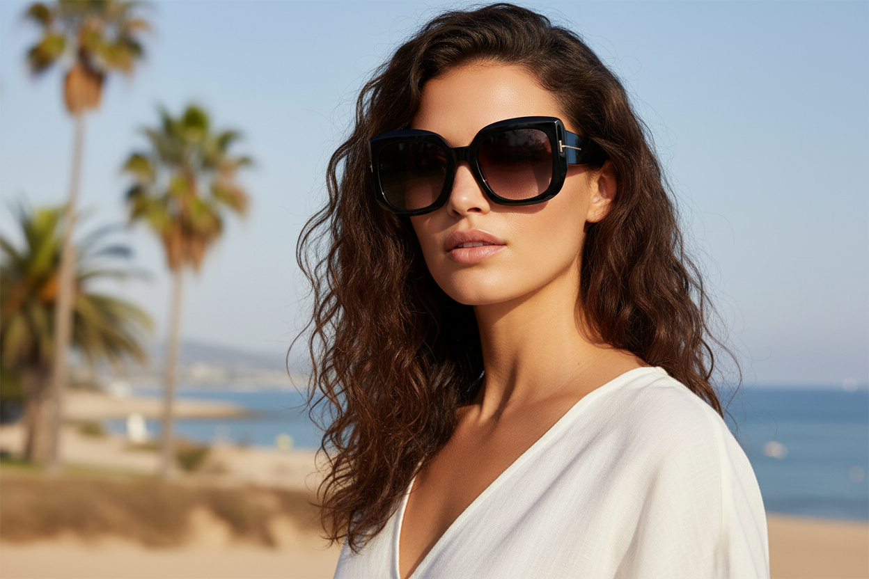 Front view Tom Ford CARLA-02 (FT1220 - 01B)