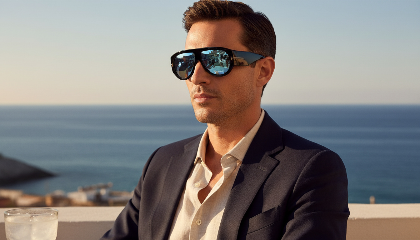 Front view Tom Ford BRONSON (FT1044 - 01V)