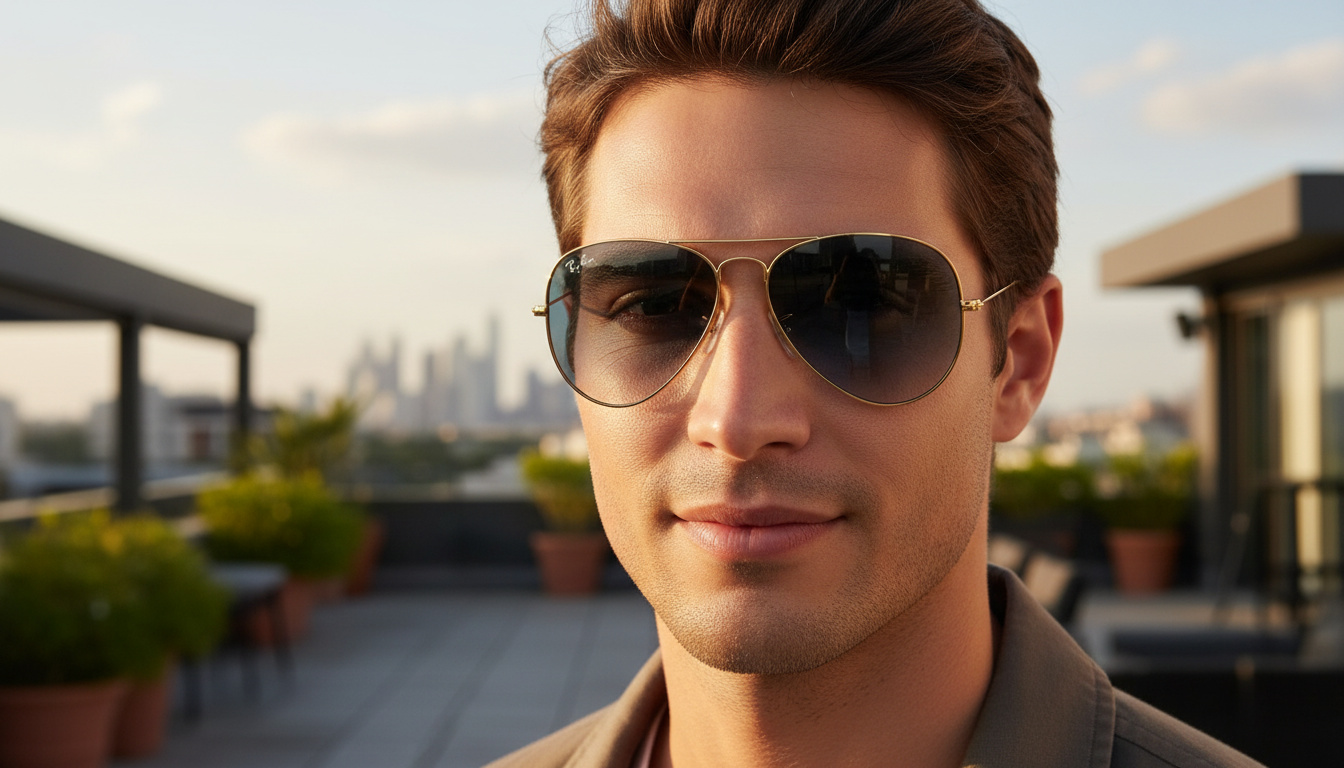 Front view Ray-Ban AVIATOR LARGE METAL (RB3025 - 001/3F)