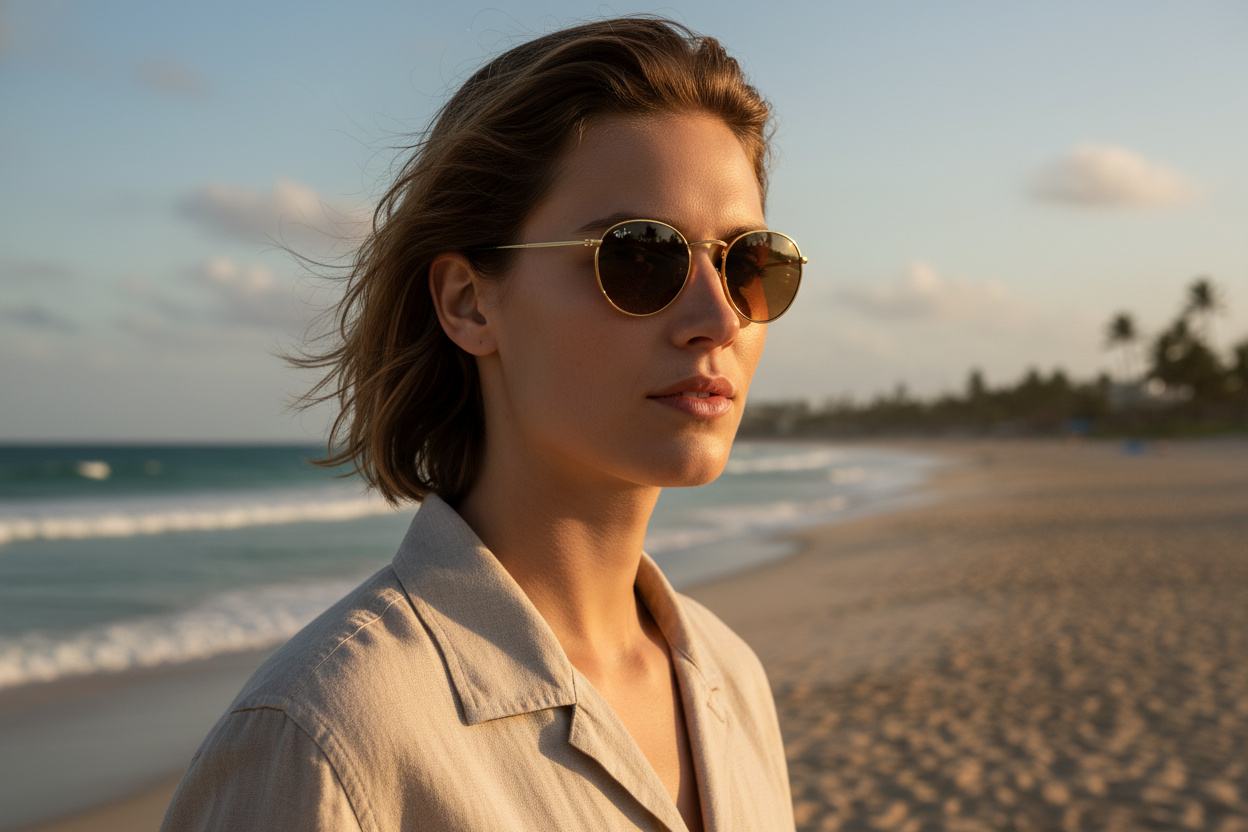 Front view Ray-Ban ROUND METAL (RB3447 - 9001A5)