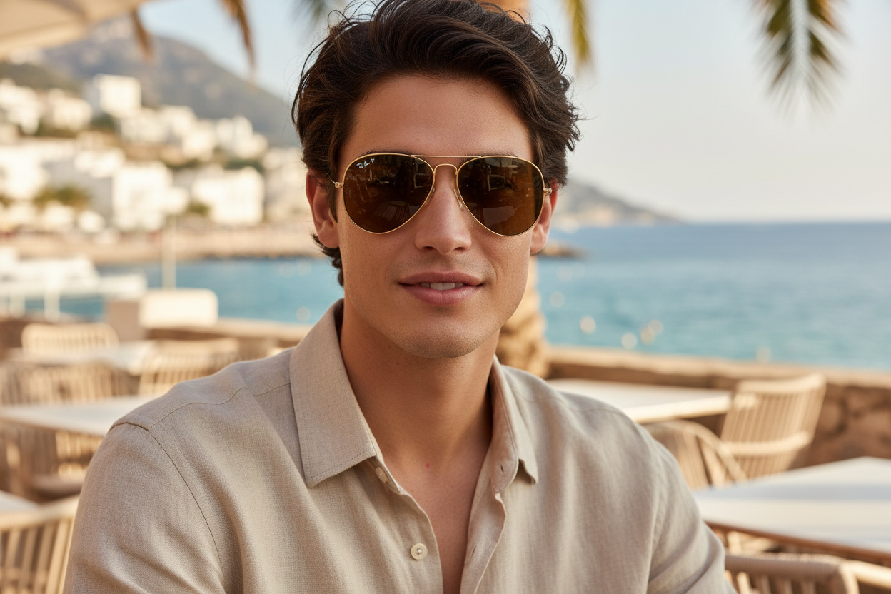Front view Ray-Ban AVIATOR LARGE METAL (RB3025 - 001/57)