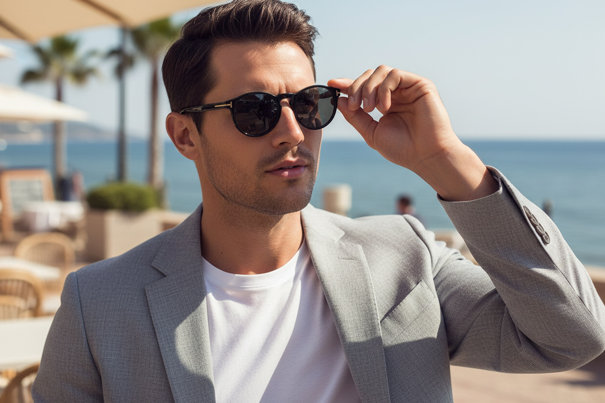 Front view Tom Ford IAN-02 (FT0591 - 01A)