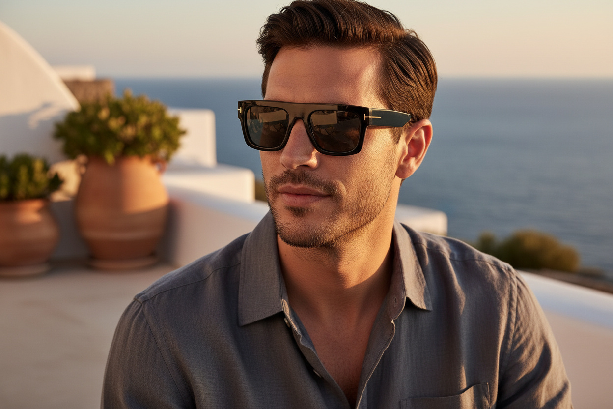 Front view Tom Ford FAUSTO (FT0711 - 01A)