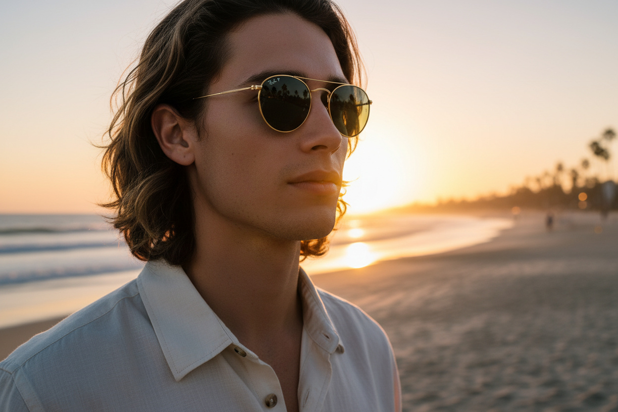Front view Ray-Ban ROUND METAL (RB3447 - 001/58)