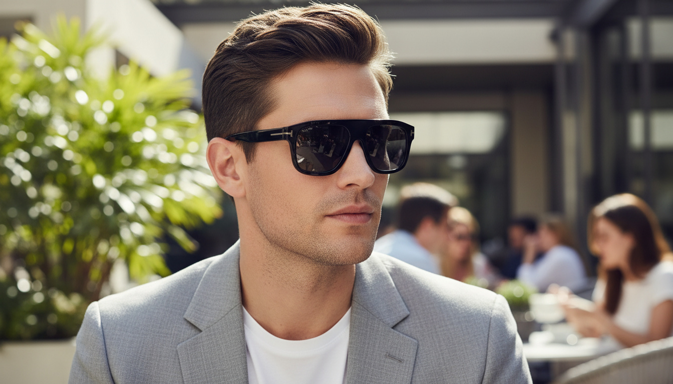 Front view Tom Ford THOR (FT0777-N - 01A)