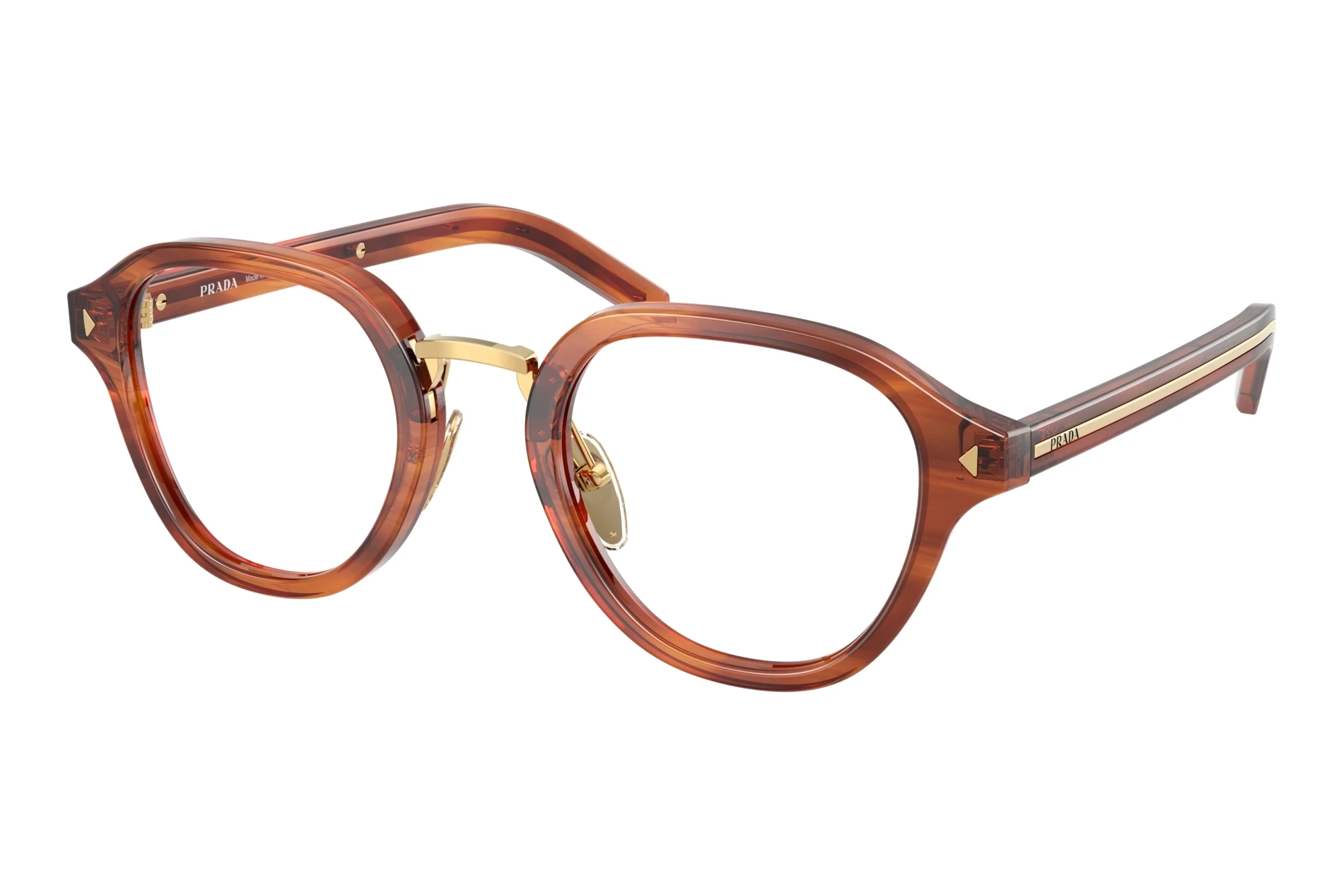 Prada   PR C05V 27F1O1 Striped Cognac