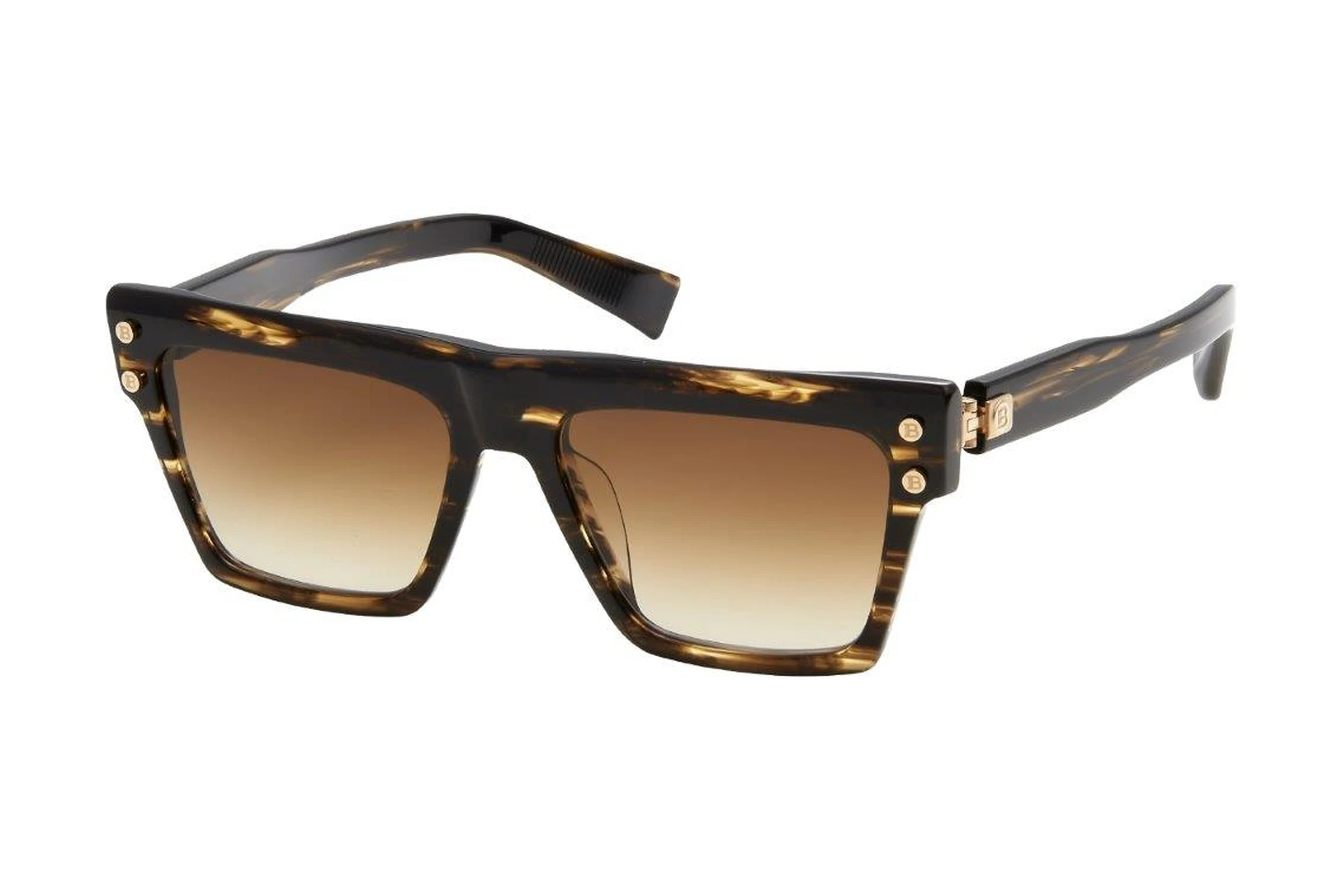 Balmain Paris   BPS-121 B Dark Brown to Clear - ARDark Brown Swirl -hite Gold