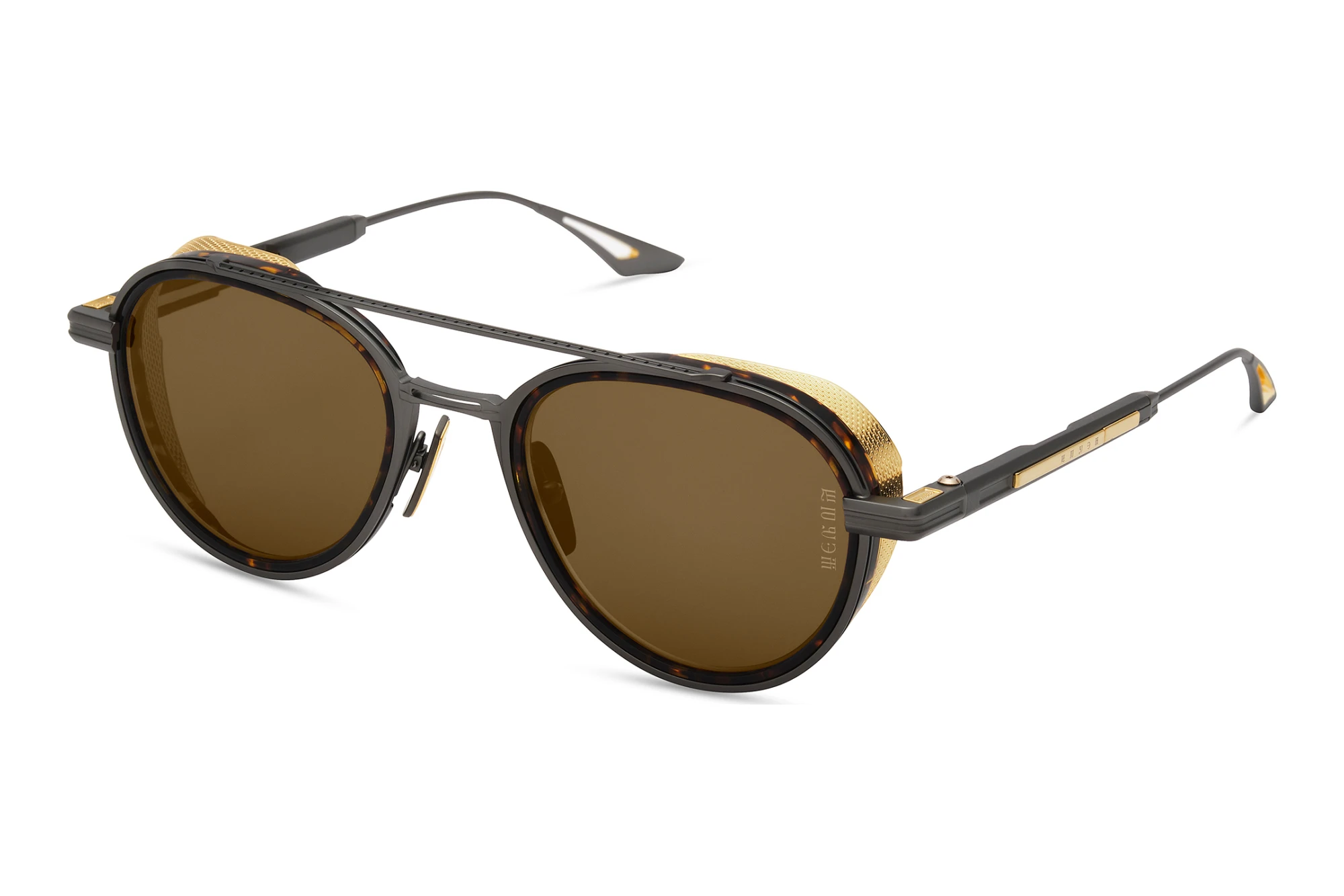 DITA-EPILUXURY   DES-004 08 DARK BROWN - BLACK FLASH MIRROR - ARBLACK IRON - TORTOISE - YELLOW GOLD