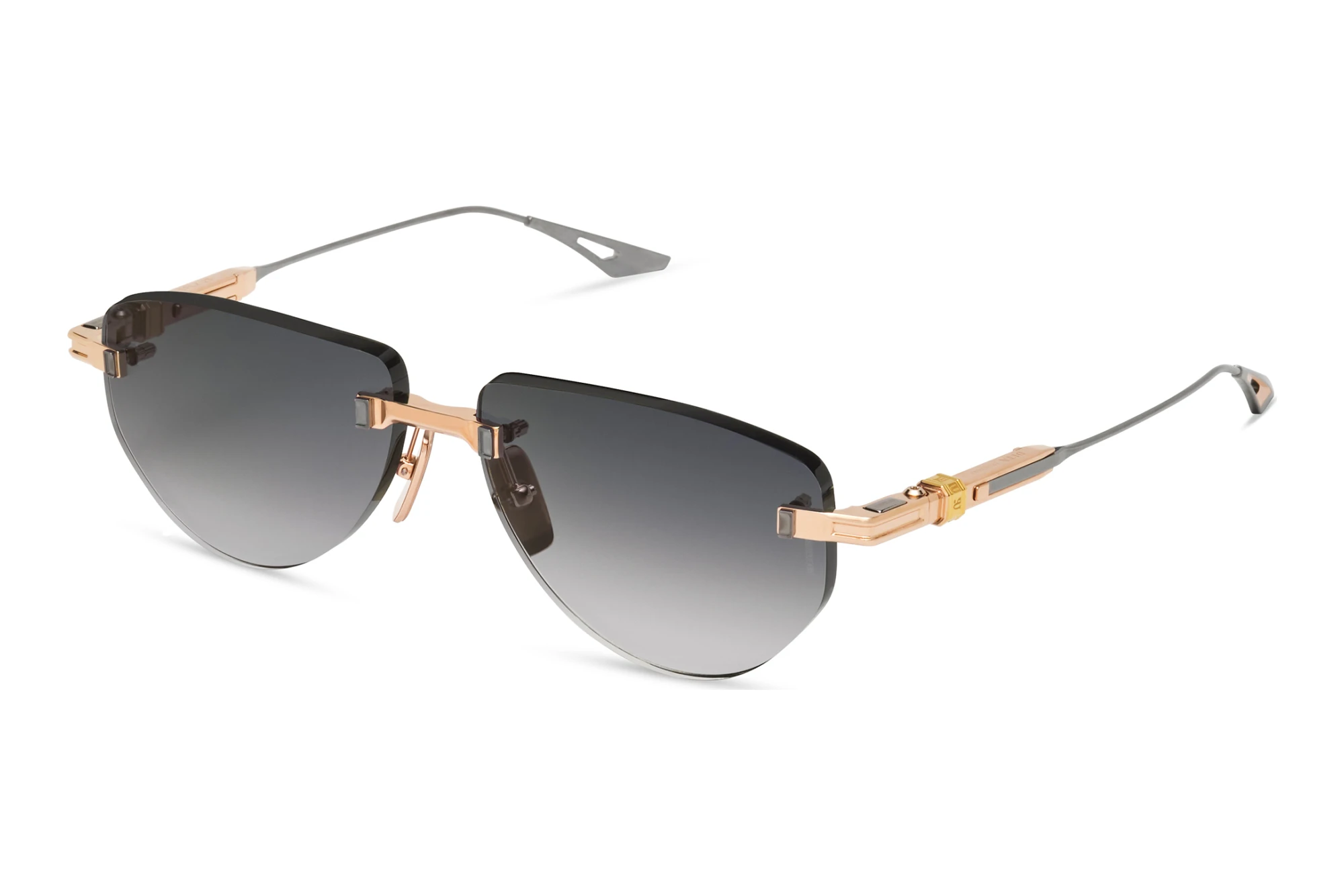 DITA-EPILUXURY   DES-023 03A DARK GREY TO CLEAR GRADIENT - RED ARROSE GOLD - BLACK PALLADIUM
