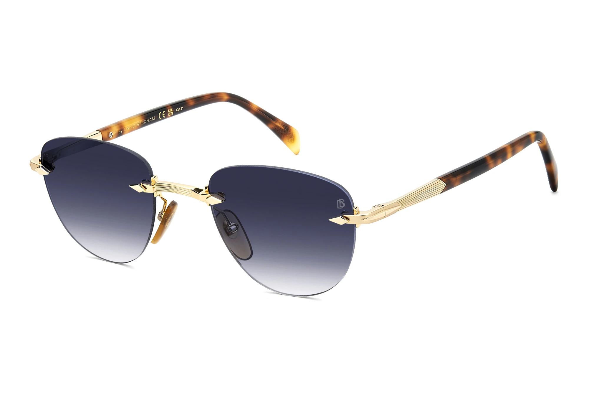 David Beckham   DB 1224/S 0NR/08 DK BLUE SHADEDGOLD BROWN HAVANA