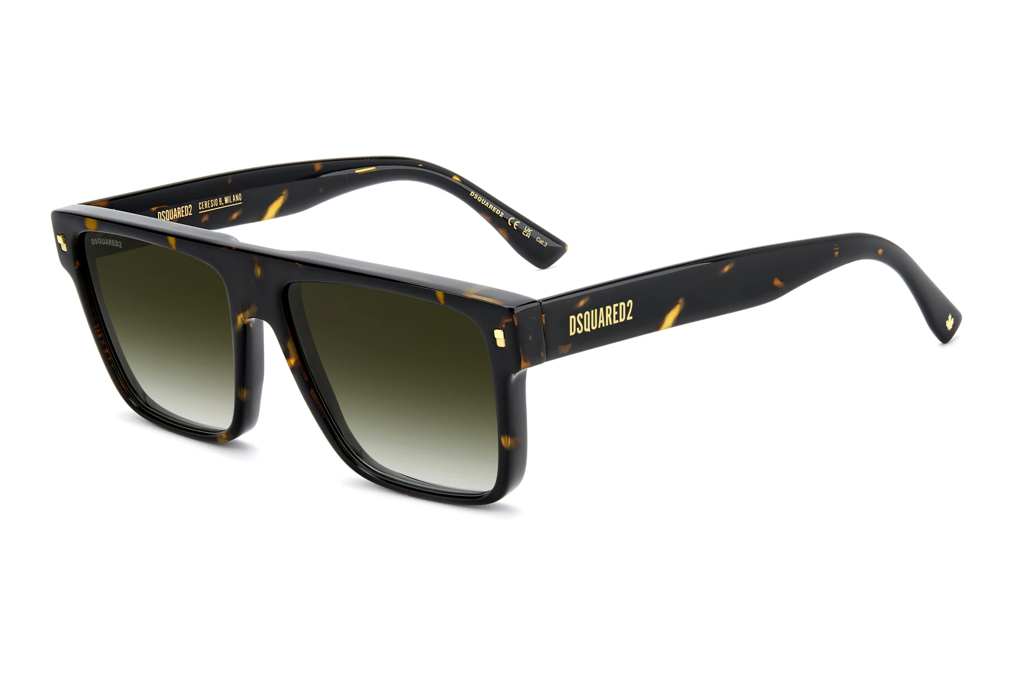 Dsquared2   D2 0222/S 086/9K GREEN SHADEDHAVANA