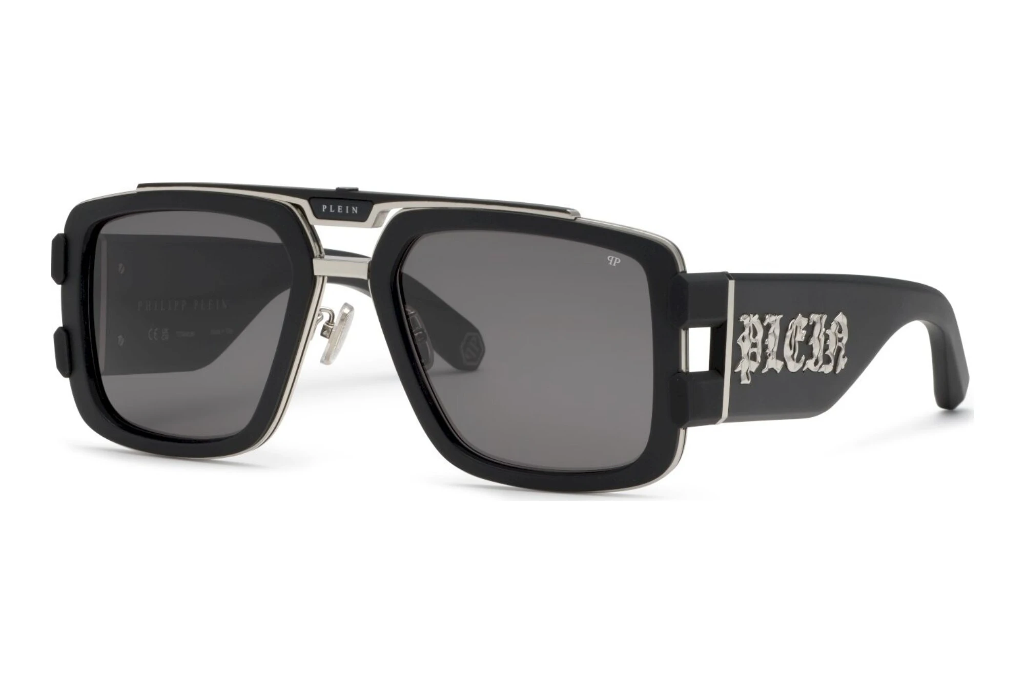 Philipp Plein   SPP128V 0K07 SMOKESHINY PALLADIUM W/SEMI MATT BLACK PARTS