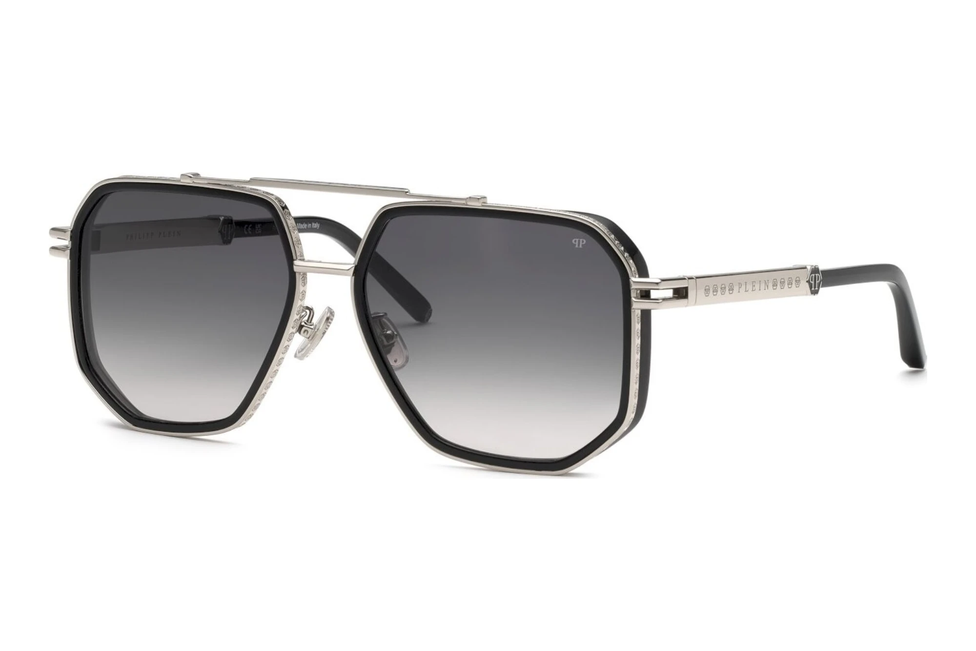 Philipp Plein   SPP187M 0583 SMOKE GRADIENTPALLADIUM W/SHINY BLACK PARTS