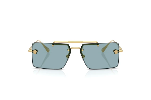 Versace VE 2245 100280 Gold Metal Rectangle Sunglasses Blue Lens Versace VE 2245 100280, Buy Online at Gaffos.com main image 2