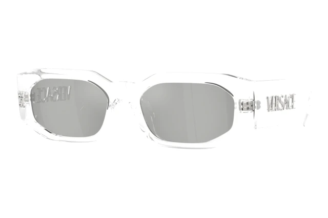 Versace Women Sunglasses Transparent Mirror Silver Rectangle VE4489U 148/8V NEW Versace VE4489U 148/8V Sunglasses Transparent Rectangle Fram  main image 4